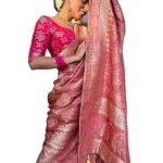 Pure Kanjivaram Soft Banarasi Silk Saree For Women & Girls With Unstitched Heavy Blouse Piece