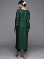 Green Yoke Design Silk Kurta - Image 3